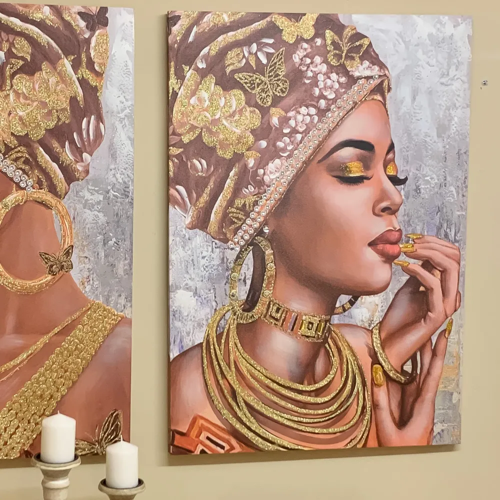 Cuadro Africana dorado 1 Petra Decora
