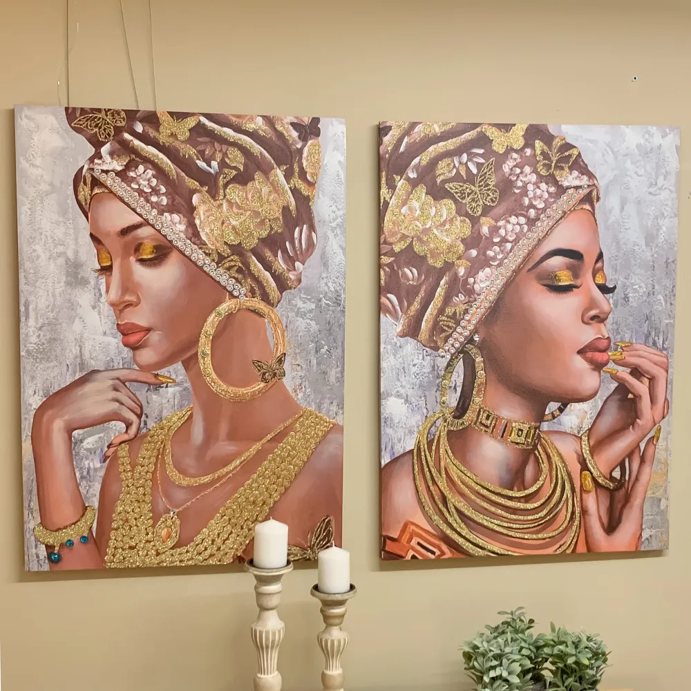 Cuadro Africana dorado 1 Petra Decora