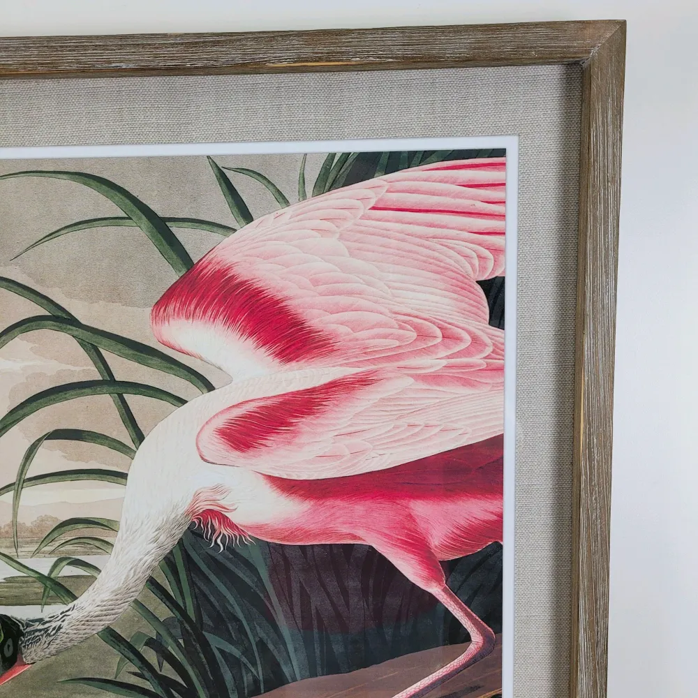 Cuadro cristal garza rosa 60x60 cm Petra Decora