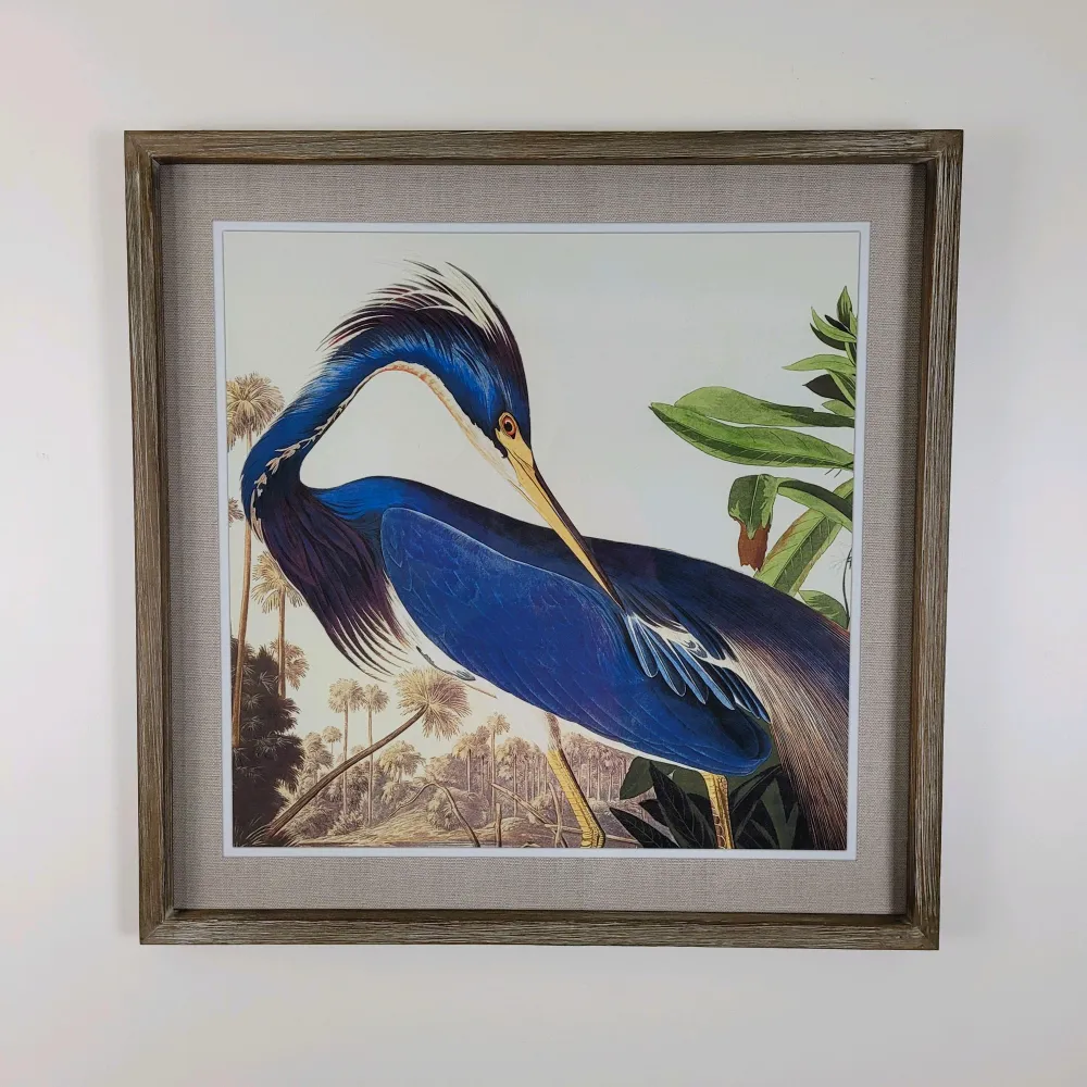 Cuadro garza azul 60x60 cm Petra Decora