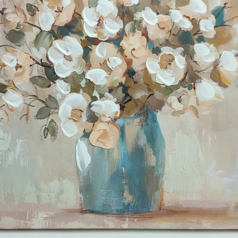 Cuadro jarrón flores blancas 40x3x40 cm Petra Decora