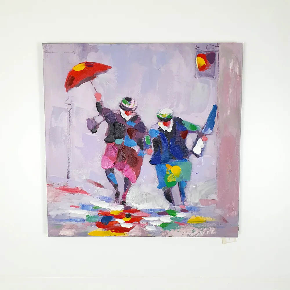 Cuadro óleo lluvia colores 60x60 cm Petra Decora