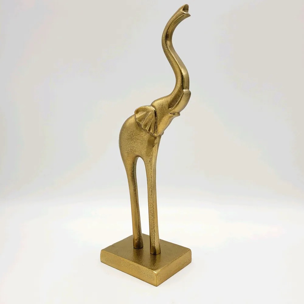 Elefante aluminio dorado 36x12 cm Petra Decora