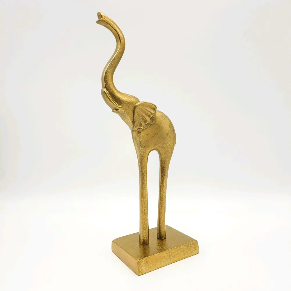 Elefante aluminio dorado 36x12 cm Petra Decora