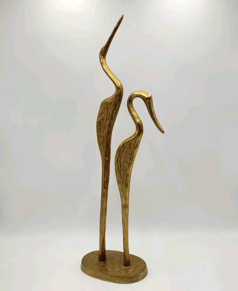 Escultura garza aluminio 63x18 cm Petra Decora