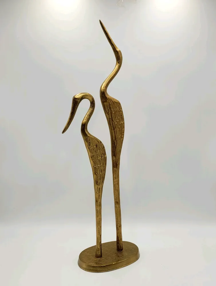 Escultura garza aluminio 63x18 cm Petra Decora