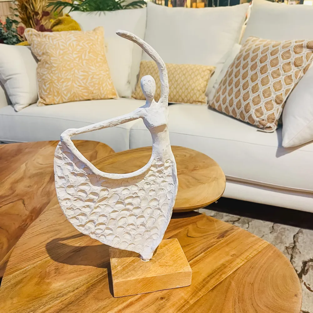 Figura bailarina blanca 21x9x38 cm Petra Decora
