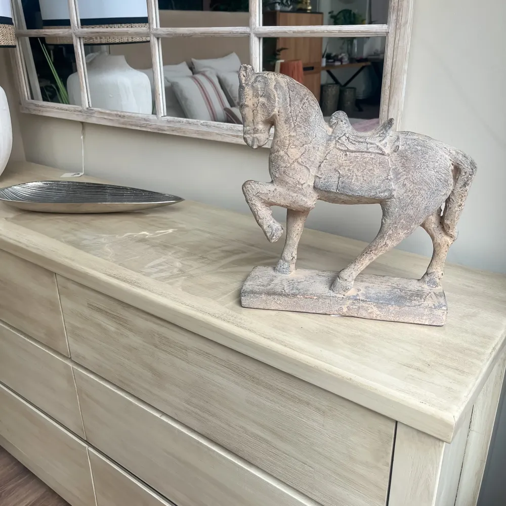 Figura caballo jerez color piedra 35x12x35 cm Petra Decora