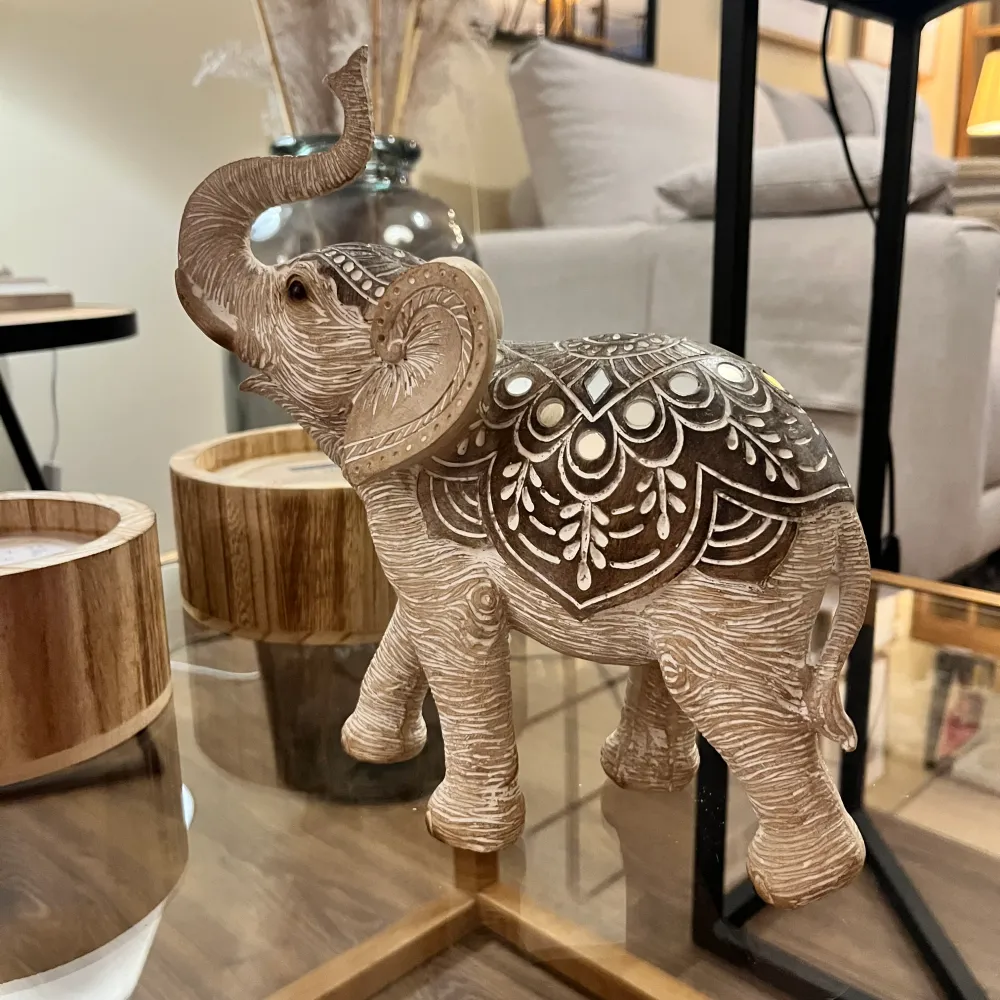 Figura Elefante marrón 22x10x25 Petra Decora