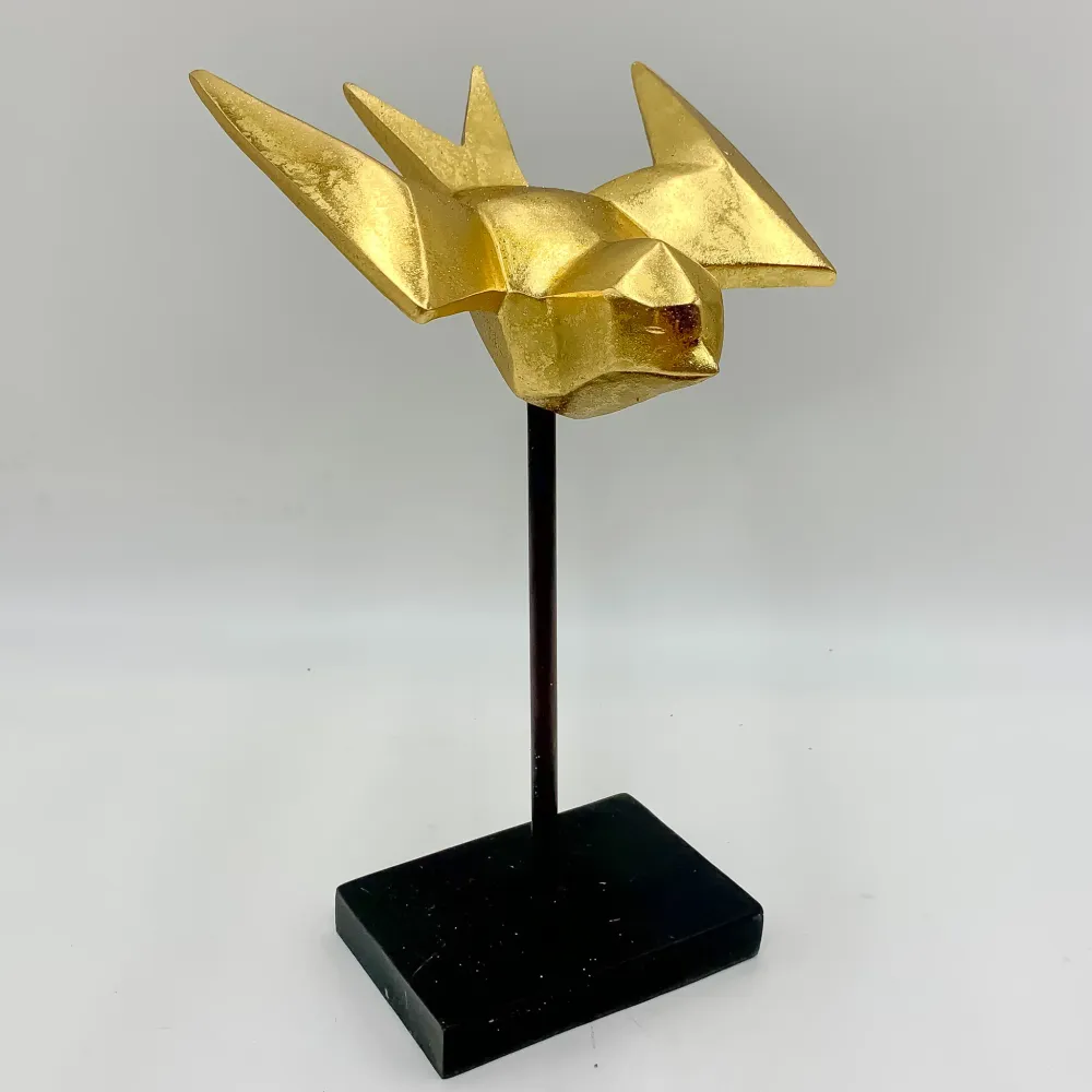 Figura golondrina dorada y negra 25x17x23 Petra Decora