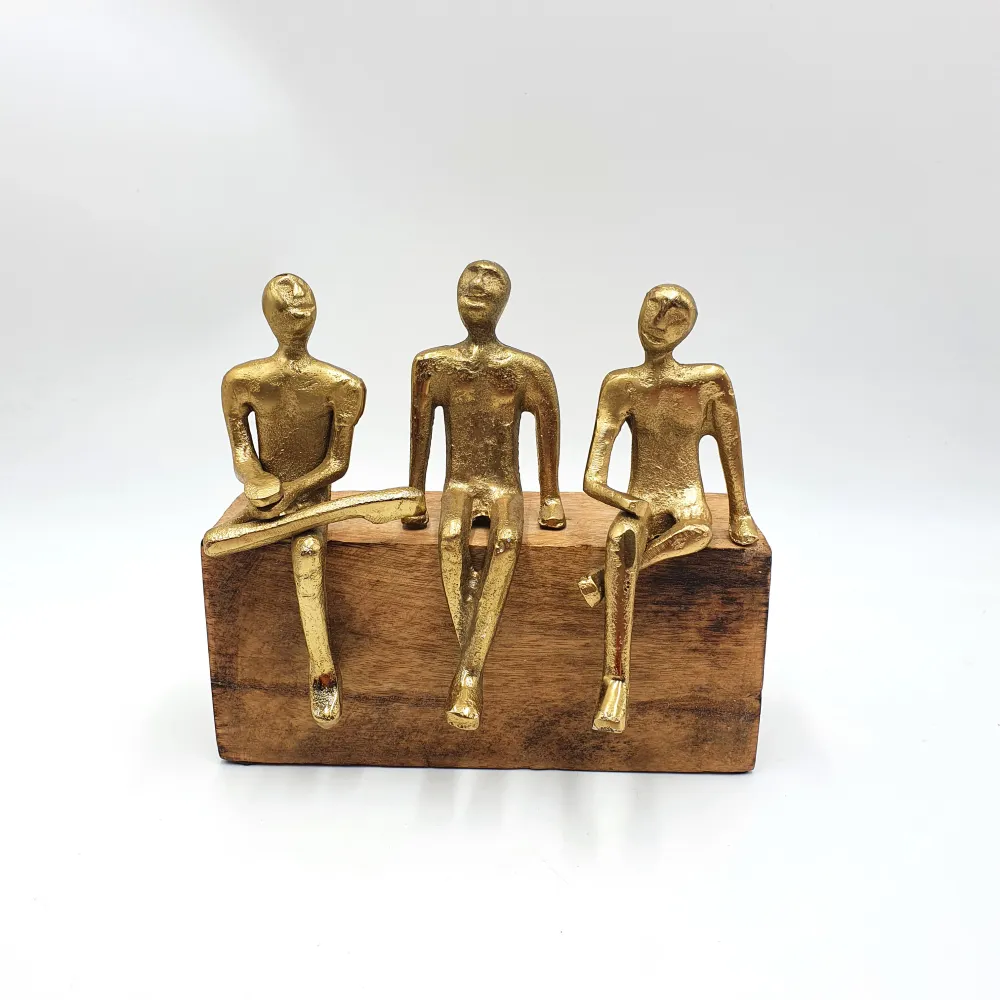 Figura personas dorado 20x9x19 cm Petra Decora