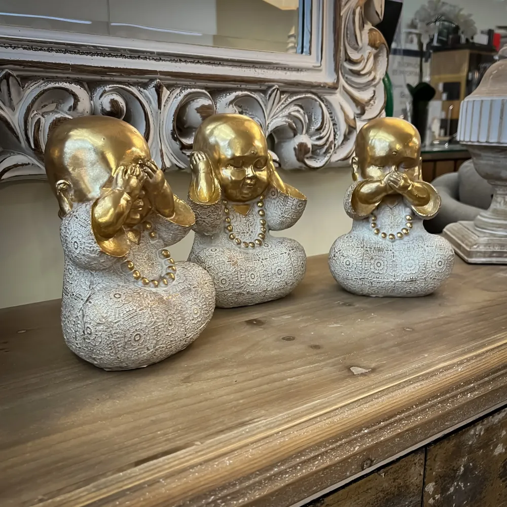 Figuras buda dorados oir, ver y callar Petra Decora