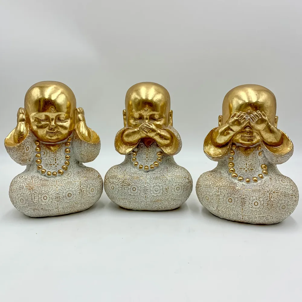 Figuras buda dorados oir, ver y callar Petra Decora