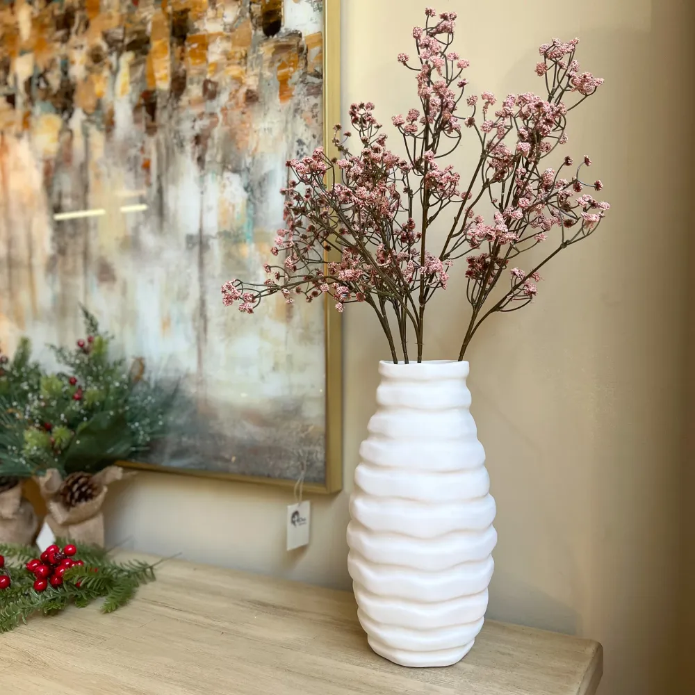 Florero Clura Blanco 16x31 Petra Decora