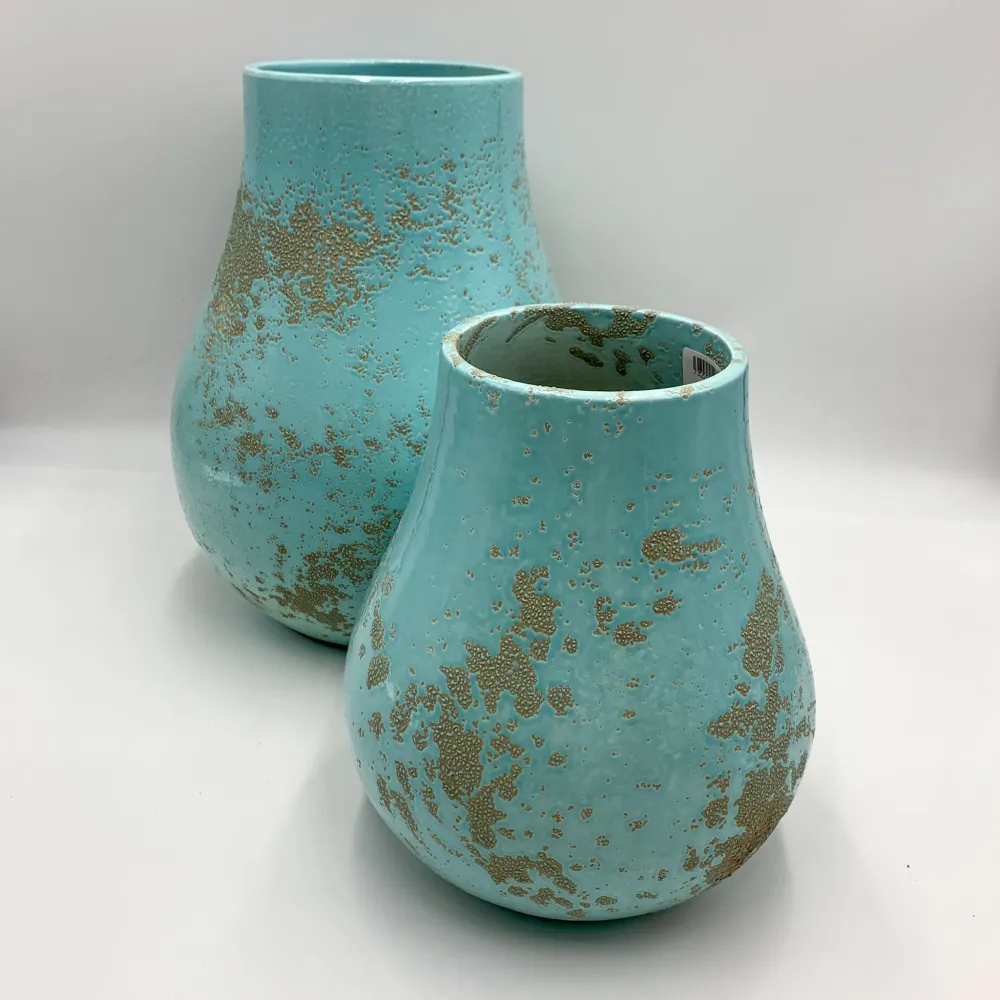 Florero rustic turquesa 24x31 cm Petra Decora