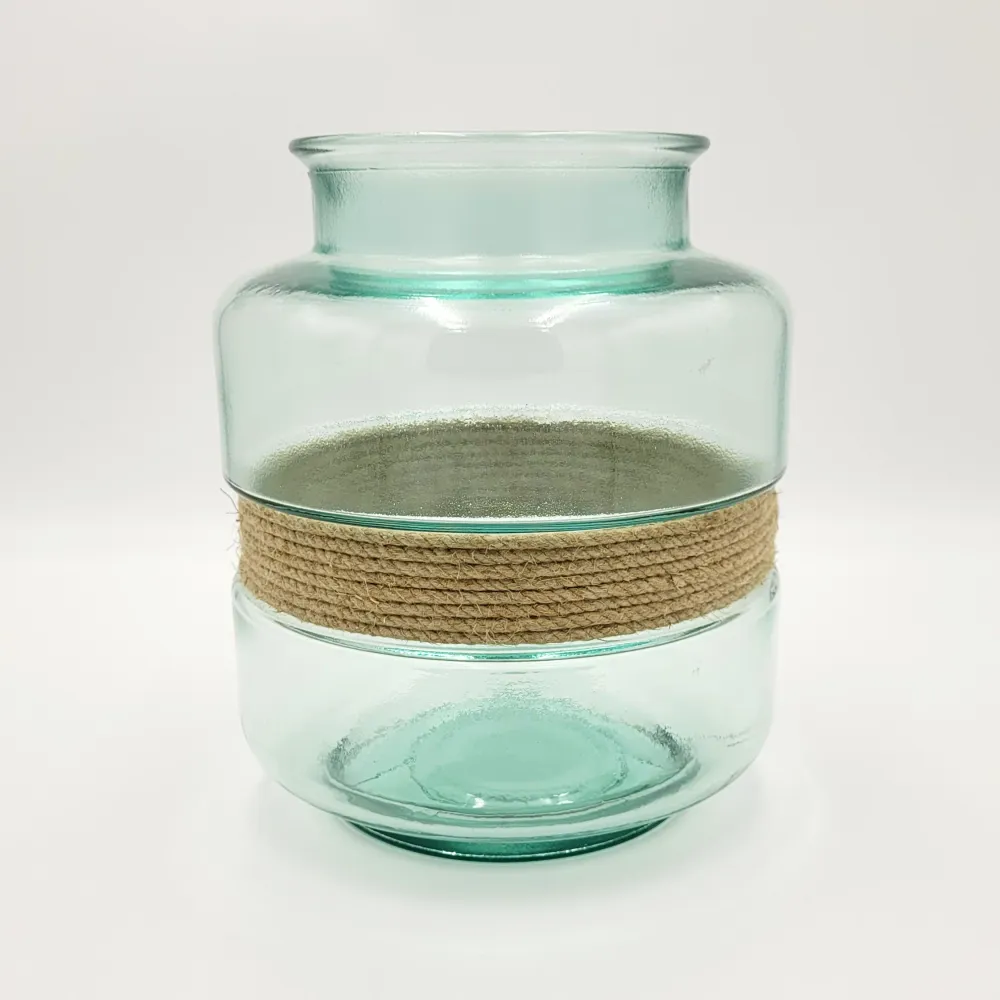 Jarrón aba cuerda transparente 25 cm Petra Decora