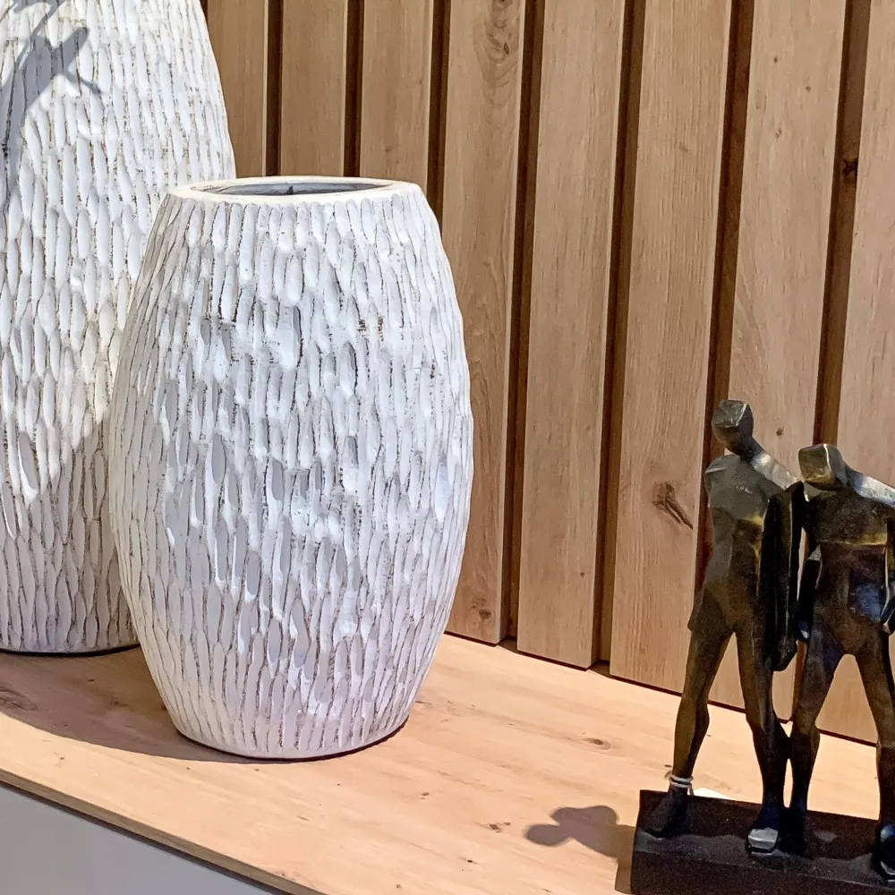 Jarrón blanco terracota 44 cm Petra Decora