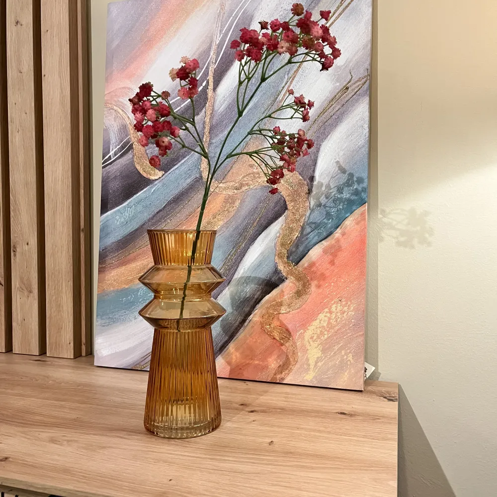 Jarrón cobre cristal 11,50x1,50x26,50 Petra Decora
