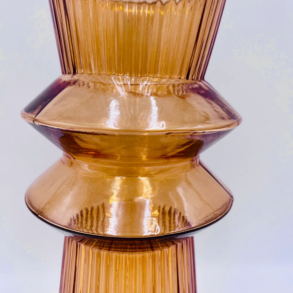 Jarrón cobre cristal 11,50x1,50x26,50 Petra Decora
