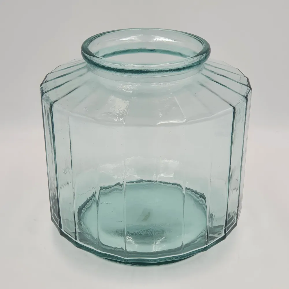 Jarrón de cristal redondo strepr 23x25 cm Petra Decora