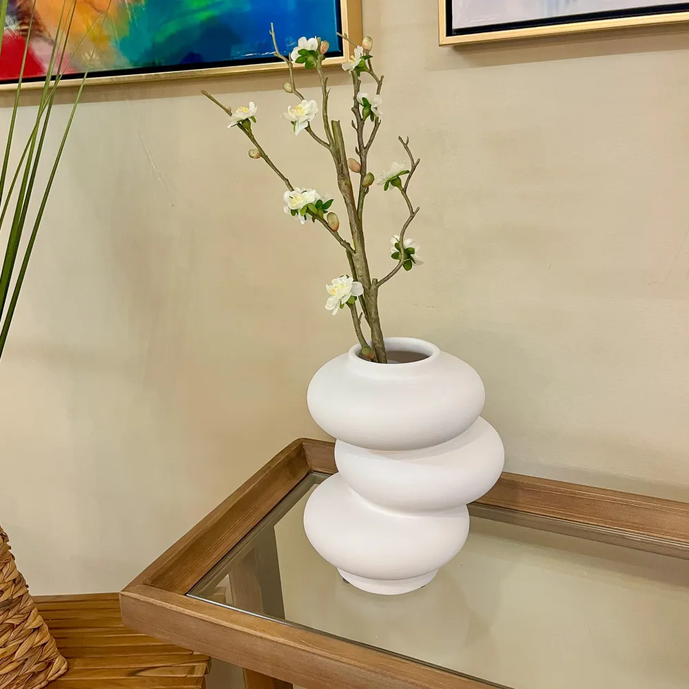 Jarrón Fillip blanco 17x15x21cm Petra Decora