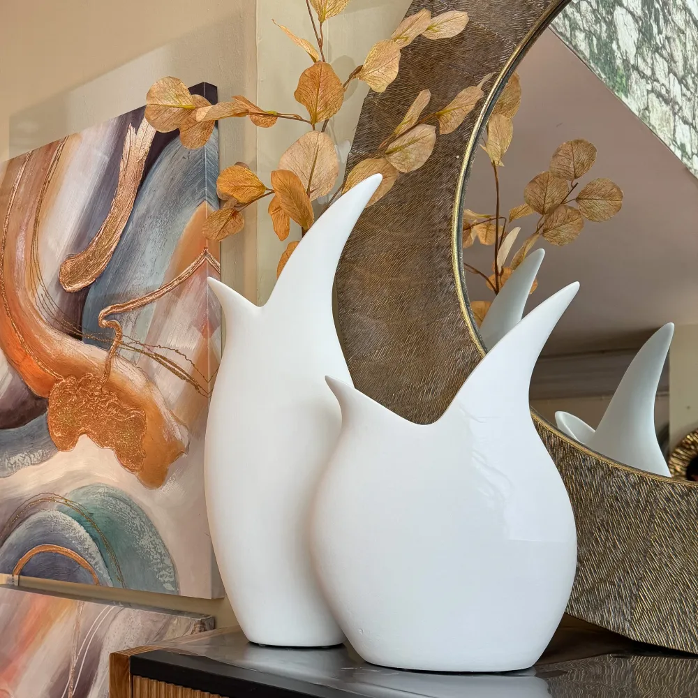 Jarrón Melissa blanco 25x10x35 Petra Decora