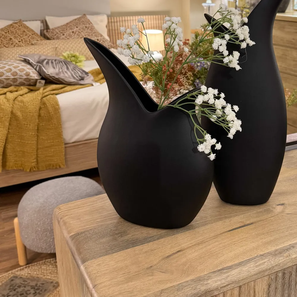 Jarrón Melissa negro 25x10x35 Petra Decora