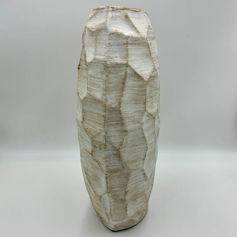 Jarrón terracota blanco 60 cm Petra Decora