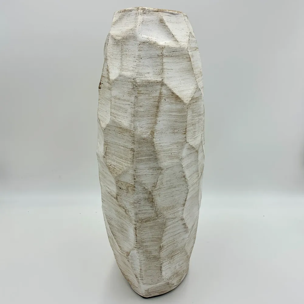 Jarrón terracota blanco 46 cm Petra Decora