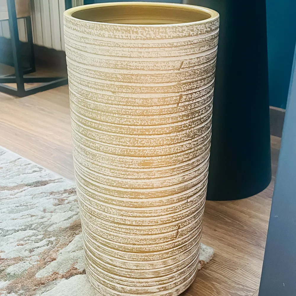 Paragüero cerámica rayas oro 21x44 Petra Decora