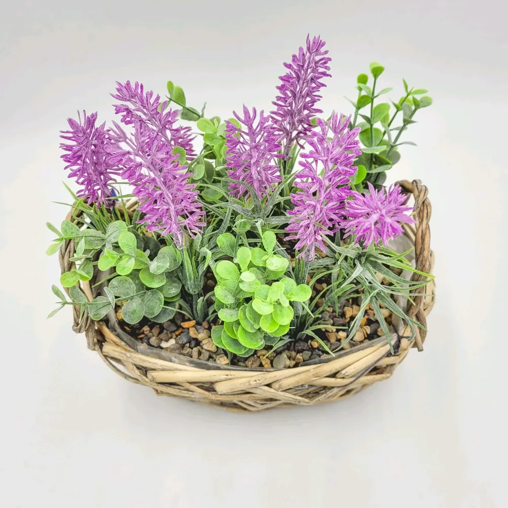 Planta mimbre lavanda 19x12x22 cm Petra Decora