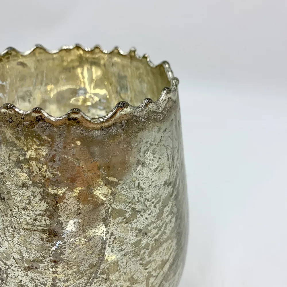 Portavelas cristal champagne 15 cm Petra Decora