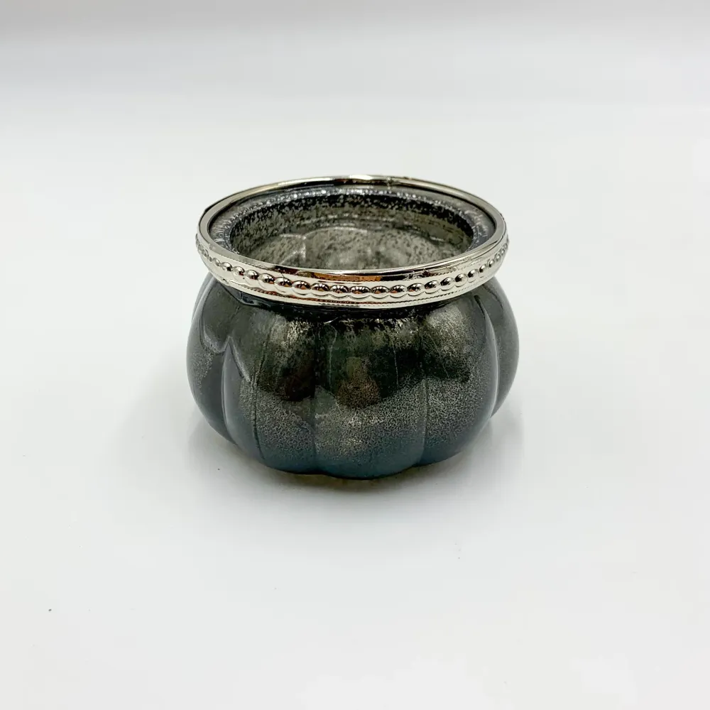 Portavelas perla negro 9 cm Petra Decora