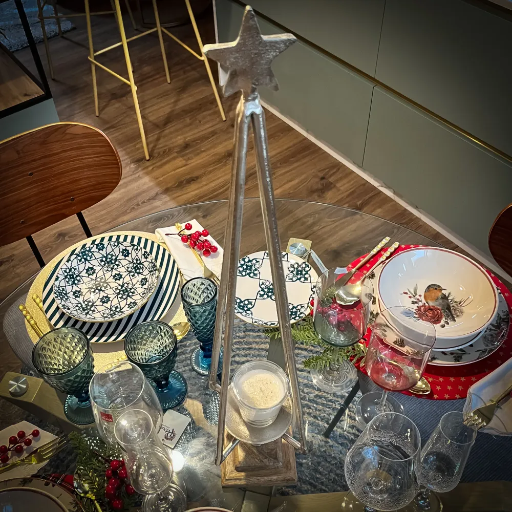Árbol navidad plateado vela 74 cm Petra Decora