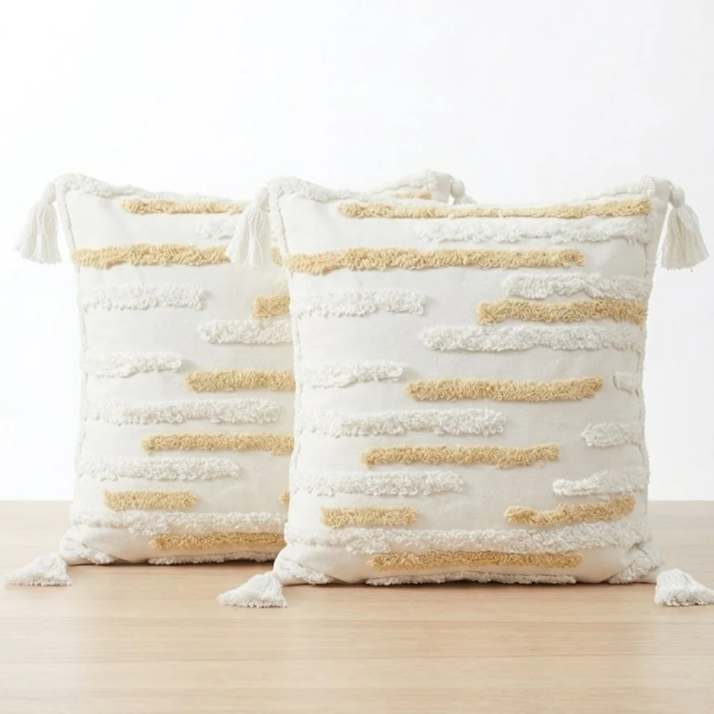 Set de 2 Cojines Diseño Rayas Beige Pia Copello Store