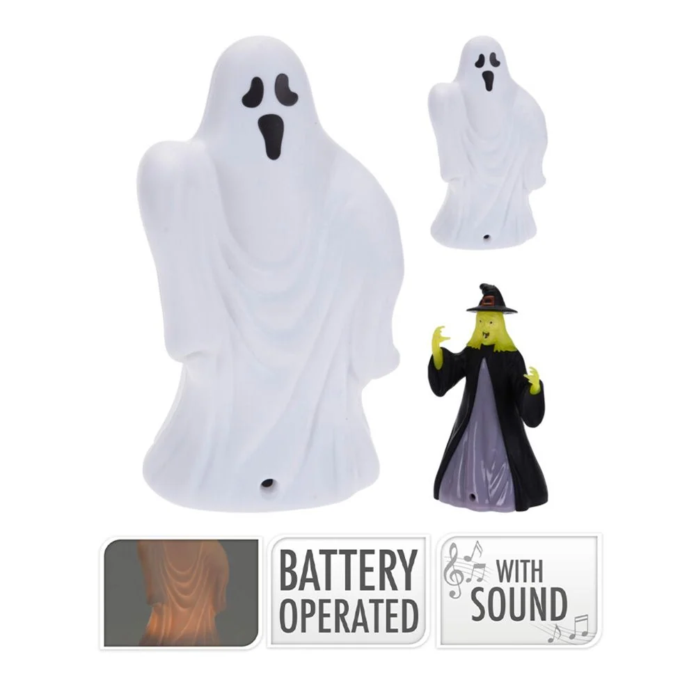 FIGURA HALLOWEEN CON LED Y SONIDO, MODELOS VARIADOS, 14 cm Pinturas y Tarimas Ideas