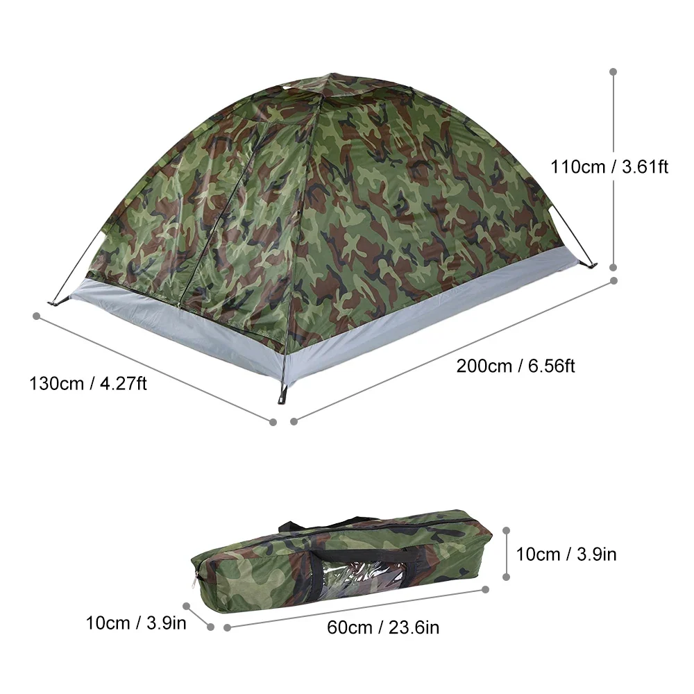 Tienda de campañ impermeable prueba de viento, sombrilla UV para 1/2 personas, equipo de tienda de campañ de camuflaje por...