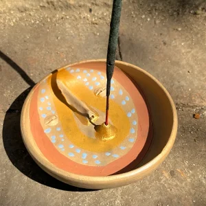 Porta incienso pintado mano