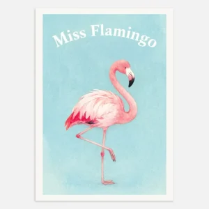 Arte de pared de flamenco para habitación infantil – Póster acuarela Posterscape Creative Studio
