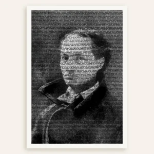 Baudelaire, Las Flores del Mal - Retrato Tipográfico - Póster Posterscape Creative Studio