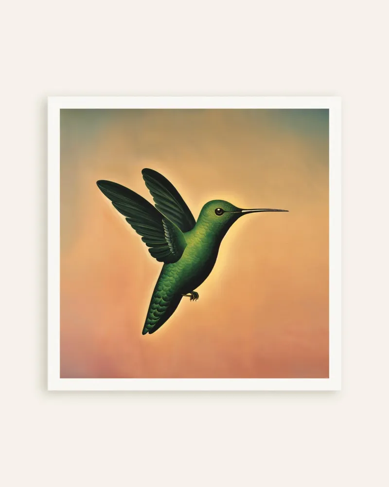 Colibrí en cielo suave Póster Posterscape Creative Studio