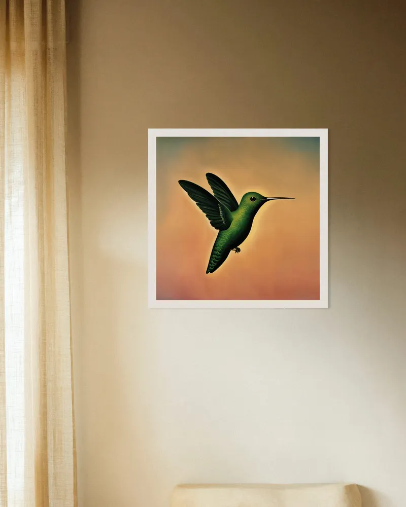 Colibrí en cielo suave Póster Posterscape Creative Studio