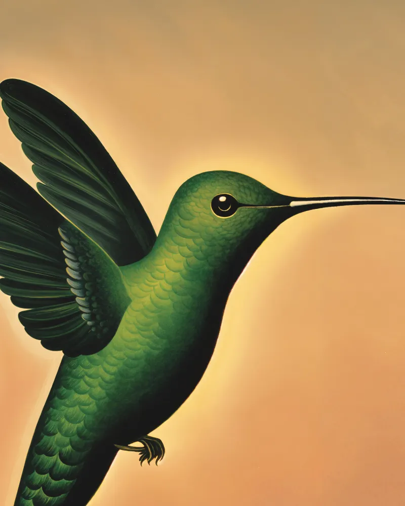 Colibrí en cielo suave Póster Posterscape Creative Studio