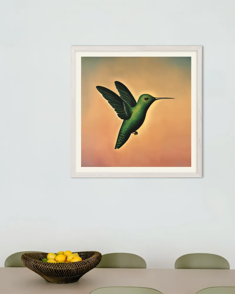 Colibrí en cielo suave Póster Posterscape Creative Studio