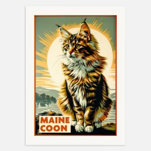 Gato Maine Coon - Vintage - Póster Posterscape Creative Studio