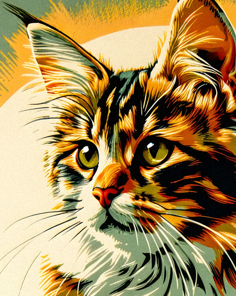 Gato Maine Coon - Vintage - Póster Posterscape Creative Studio