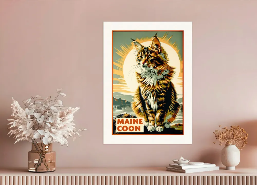 Gato Maine Coon - Vintage - Póster Posterscape Creative Studio