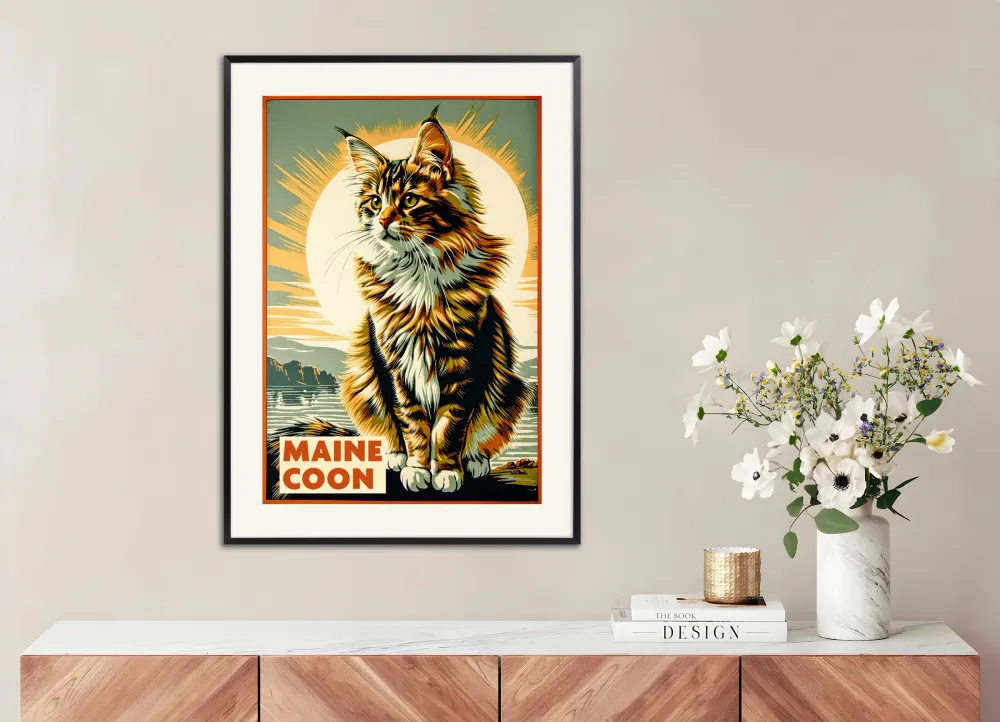 Gato Maine Coon - Vintage - Póster Posterscape Creative Studio