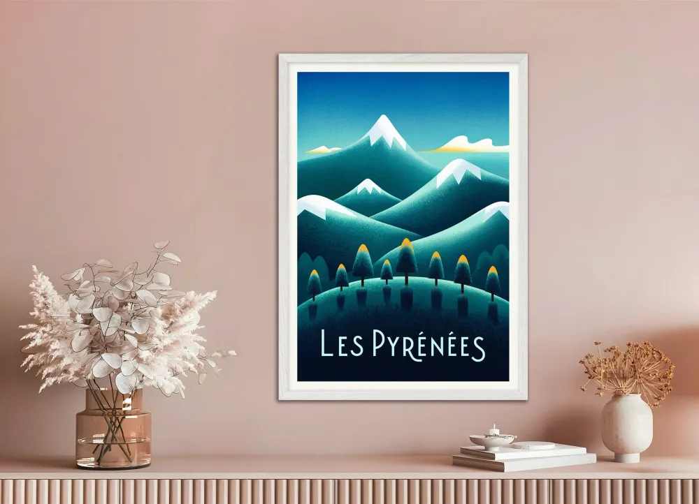 Les Pyrénées – Póster Minimalista de Montañ Posterscape Creative Studio