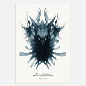 Lámina decorativa de la cita 'No invoques ninguno que no puedas dominar' de H.P. Lovecraft Póster Posterscape Creative Studio